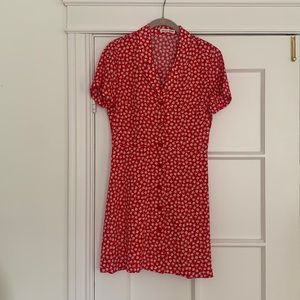 Reformation button down mini dress